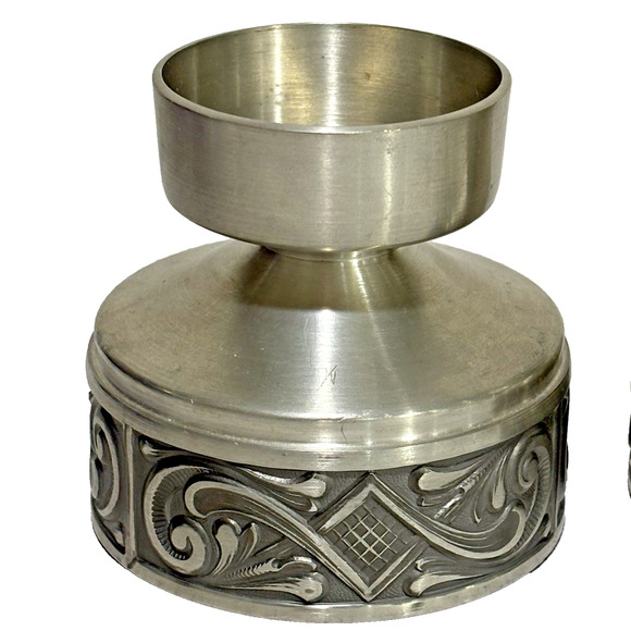 Norwegian Selandia Pewter 2-5/8" Candleholders Acanthus Design Made in NORWAY - Picture 2 of 8